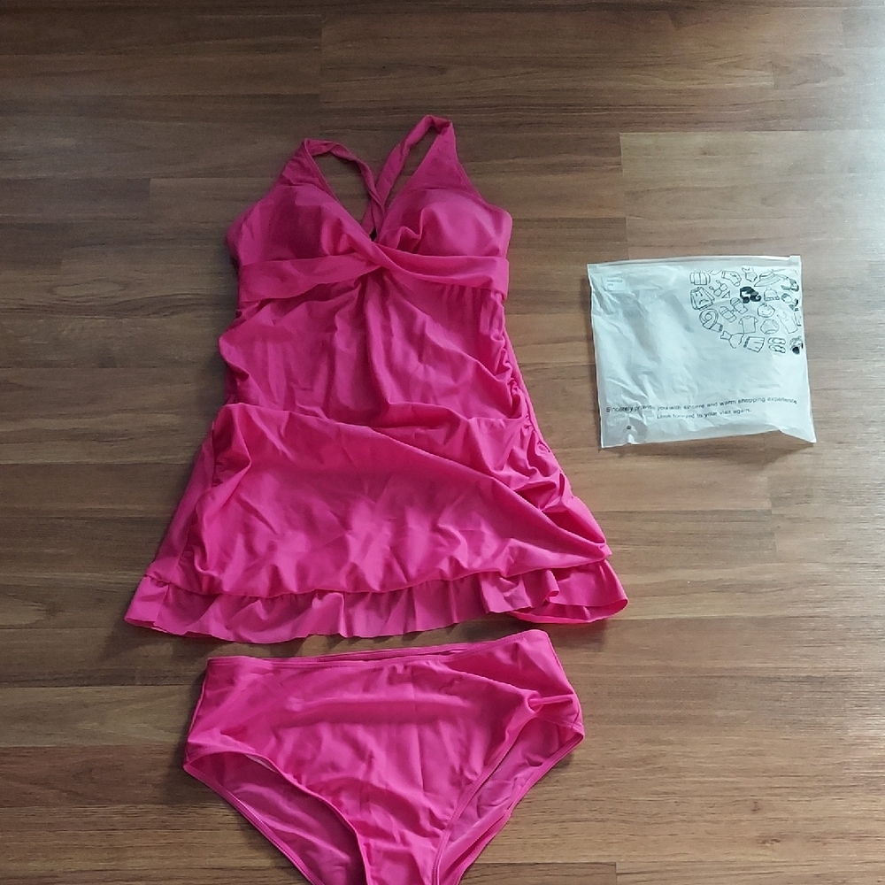 Elegant Pink Tankini Set